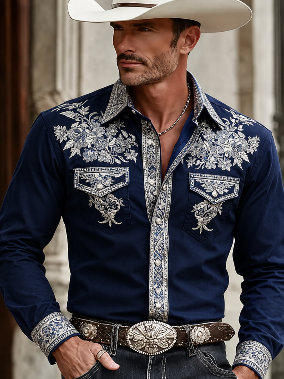 Adrian | Ornate Print Long Sleeve Shirt