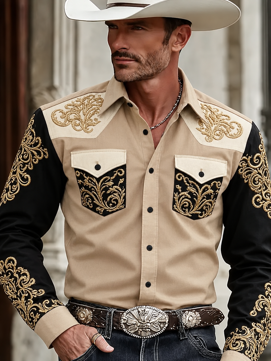 Adrian | Ornate Print Long Sleeve Shirt
