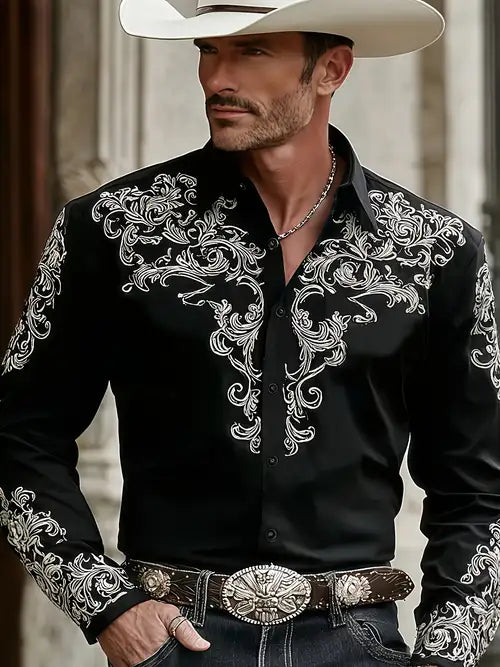 Adrian | Ornate Print Long Sleeve Shirt