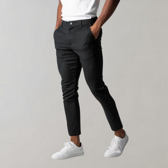 Men's Slim-Fit Chinos with Side Pockets for Work