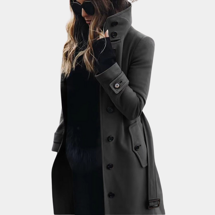 Women's Tailored Trench Coat Double-Breasted with Belt