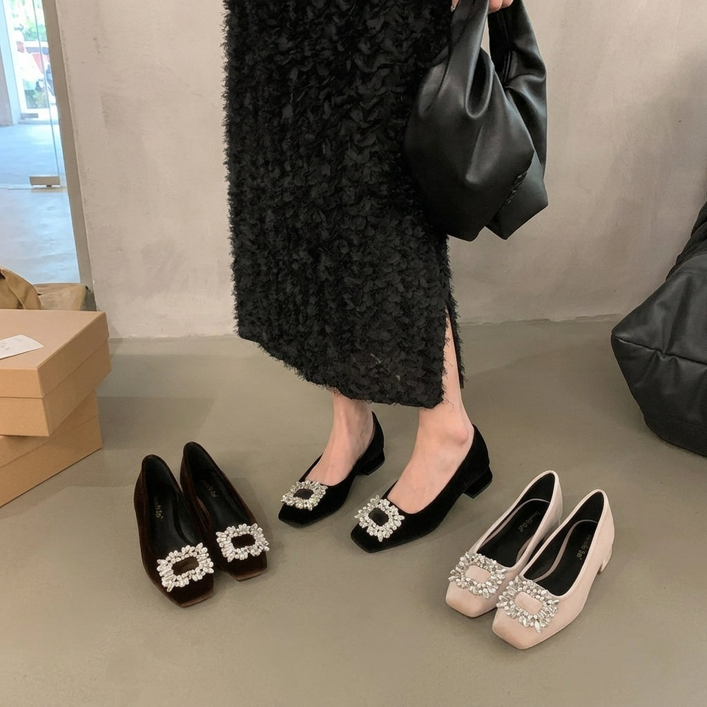 Juliana | Orthopedic Sparkling Buckle Heels