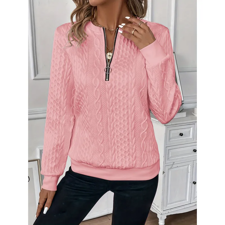 Clementine | Textured Half-Zip Sweater