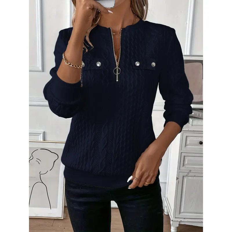 Clementine | Textured Half-Zip Sweater