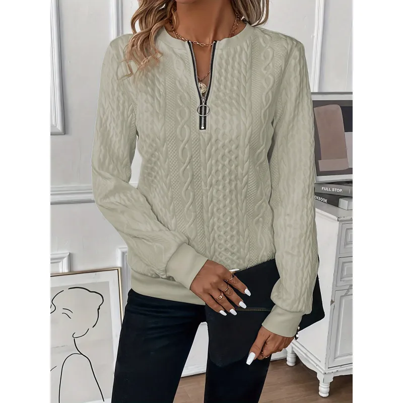 Clementine | Textured Half-Zip Sweater