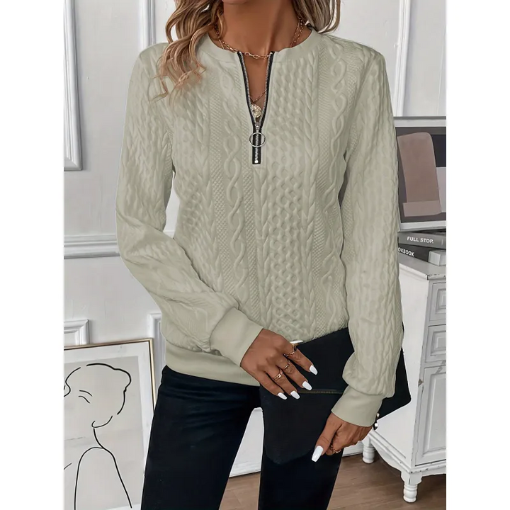 Clementine | Textured Half-Zip Sweater