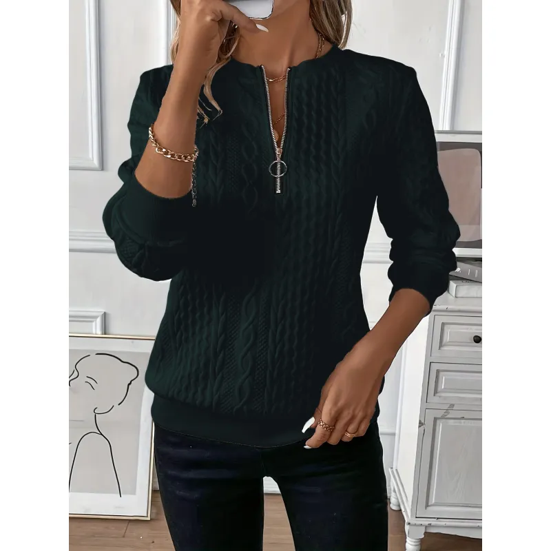 Clementine | Textured Half-Zip Sweater
