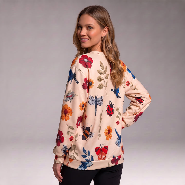 Elsie | Botanical Print Crewneck Sweater