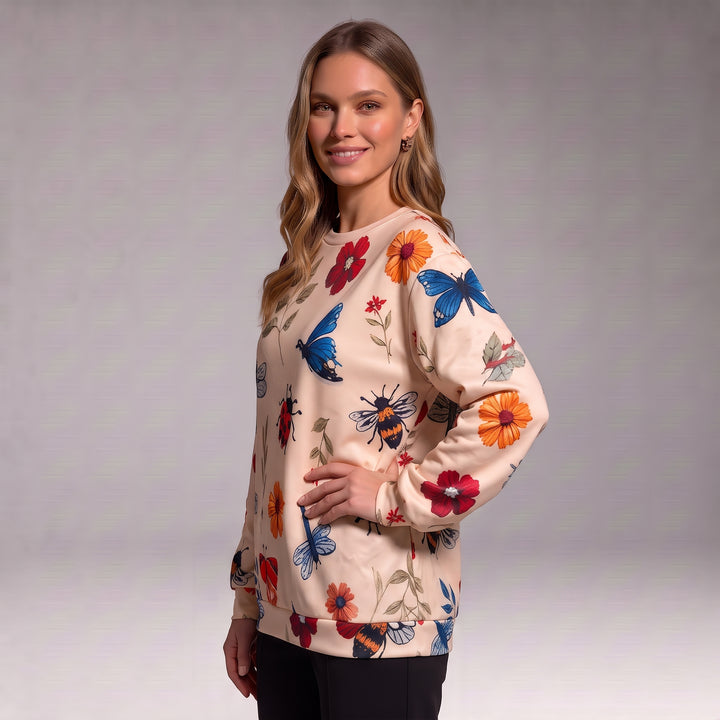 Elsie | Botanical Print Crewneck Sweater