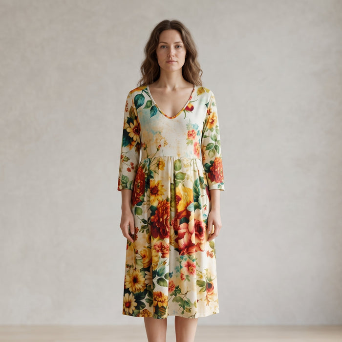 Cassidy | Vintage Boho V-Neck Summer Dress