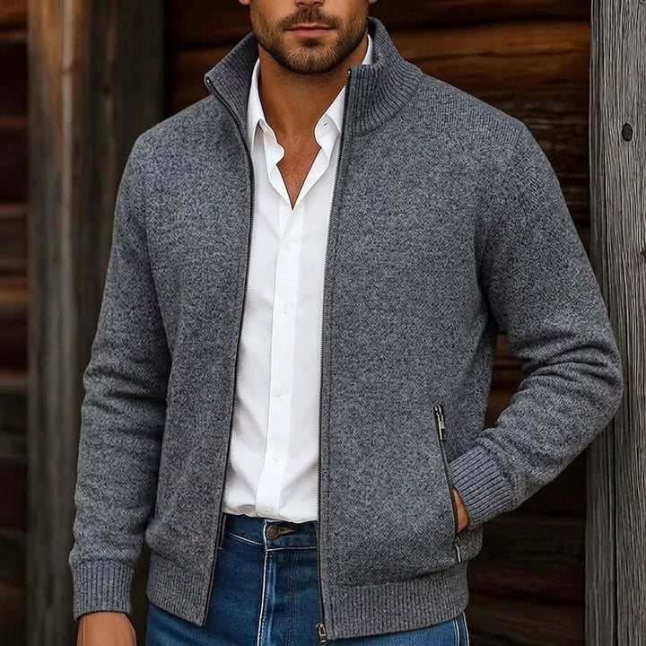 Gregory | Stand-Collar Zip Cardigan