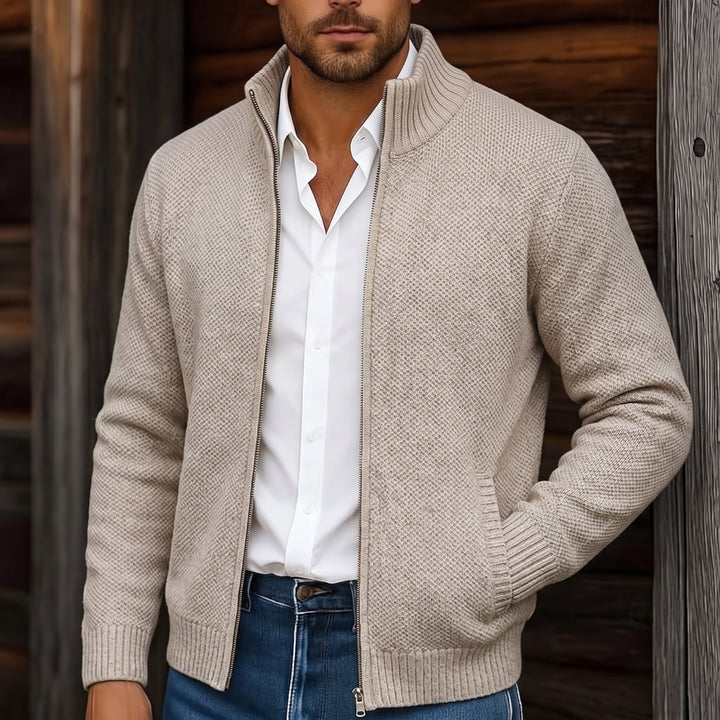 Gregory | Stand-Collar Zip Cardigan