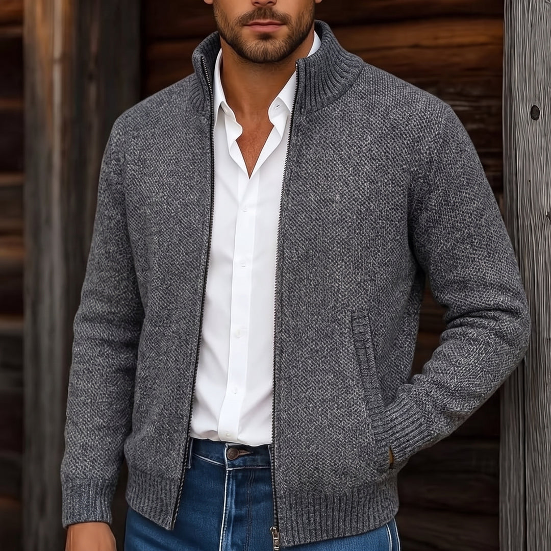 Gregory | Stand-Collar Zip Cardigan