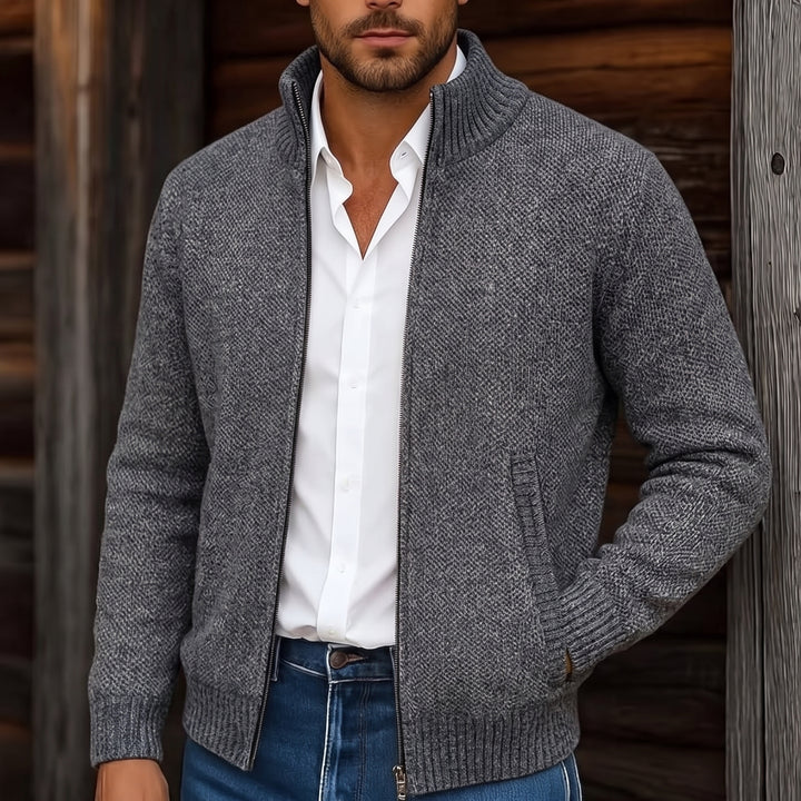 Gregory | Stand-Collar Zip Cardigan
