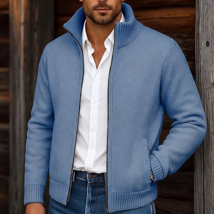 Gregory | Stand-Collar Zip Cardigan