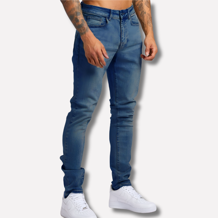 Men's Slim-Fit Stretch Jeans with Drawstring Waist