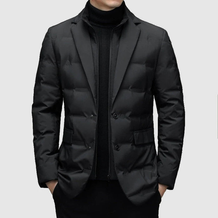 Men's Double-Breasted Insulated Parka Mid-Thigh Length