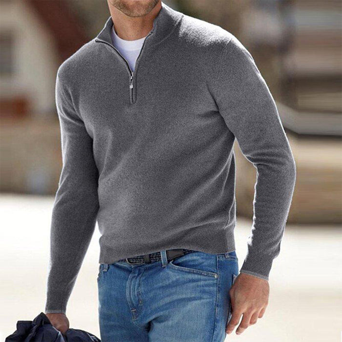 Men's Half-Zip Pullover with Long Sleeves