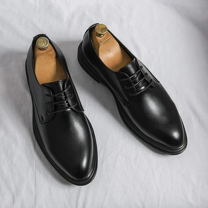 Men's Lace-Up Derby Shoes Round Toe for Formal Dress