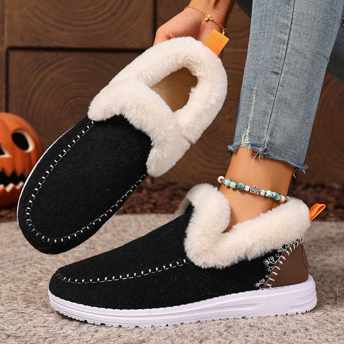 Women's Faux Fur Lined Ankle Boots Slip-On for Winter