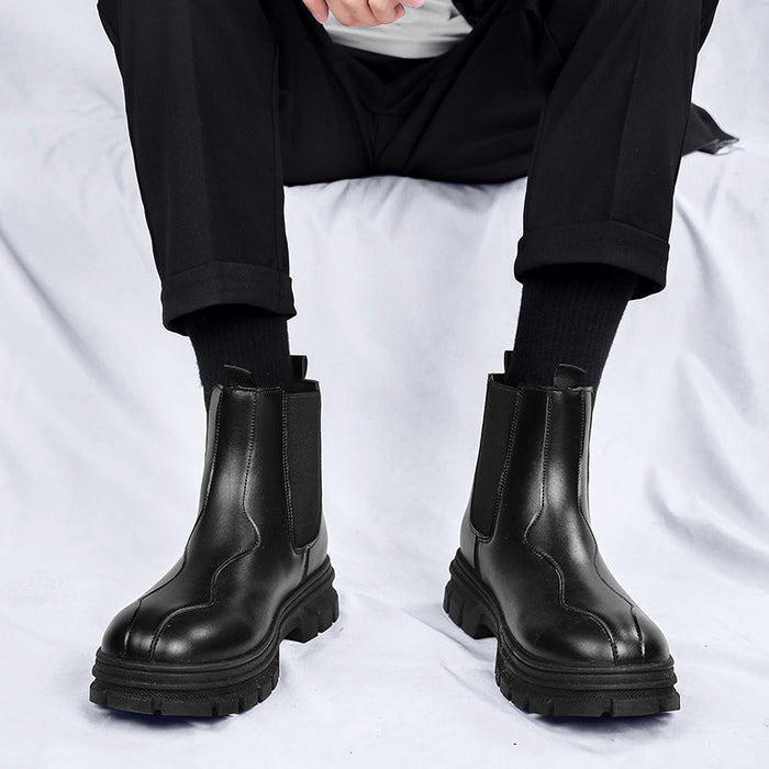 Men's Chelsea Boots with Chunky Sole and Elastic Gusset