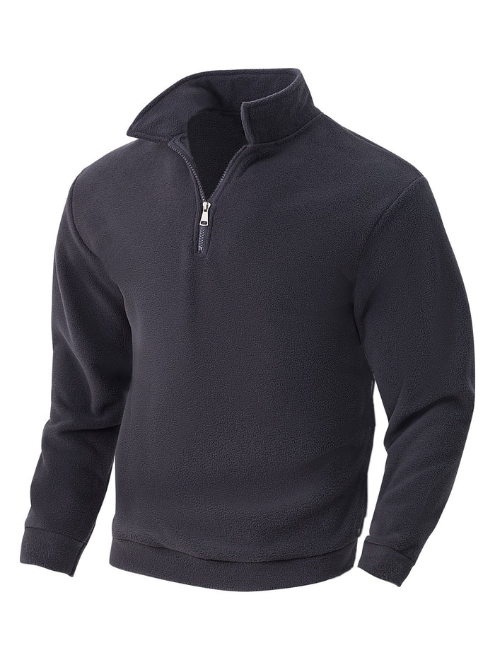 Men's Half-Zip Fleece Pullover with Stand Collar