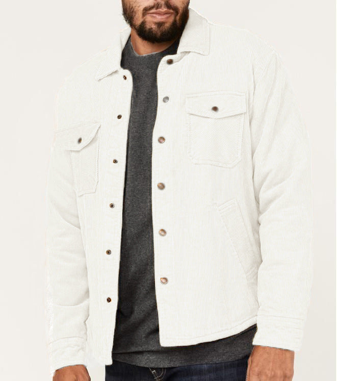 Men's Shirt Jacket Button Front Chest Pockets