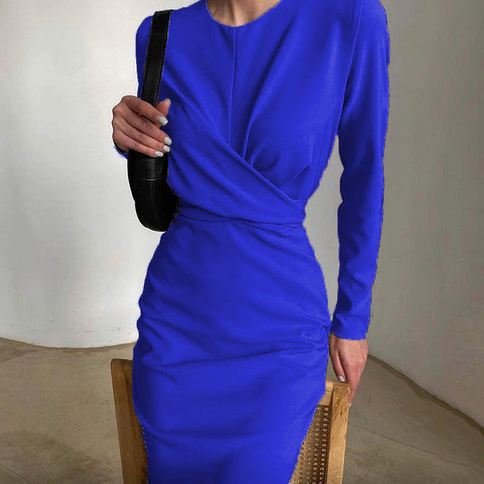 Women's Wrap Bodycon Dress Long Sleeve V-Neck
