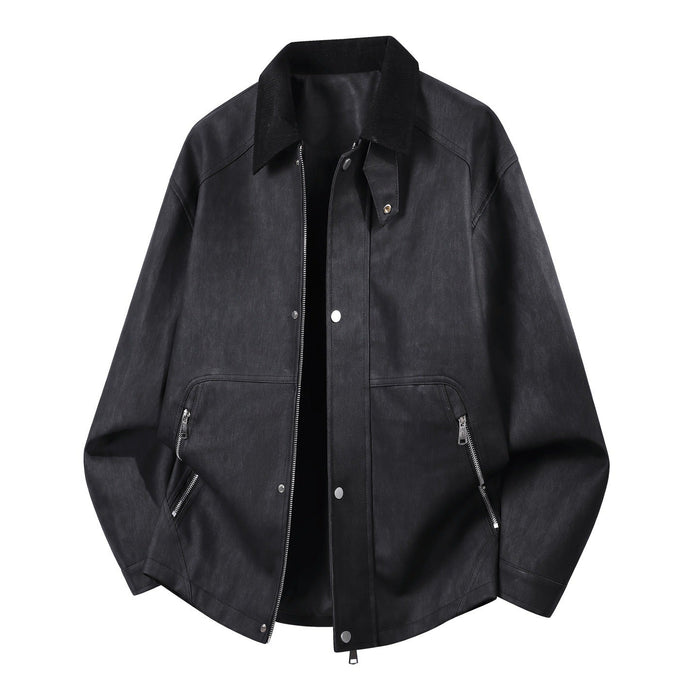 Men's Harrington Jacket Corduroy Collar Zip Front