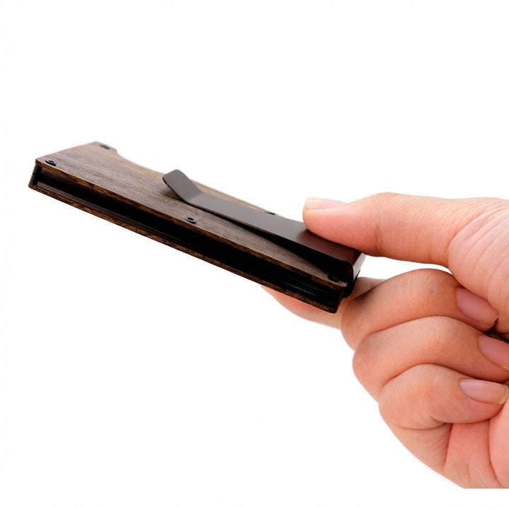 RFID-Blocking Carbon Fiber Wallet with Money Clip
