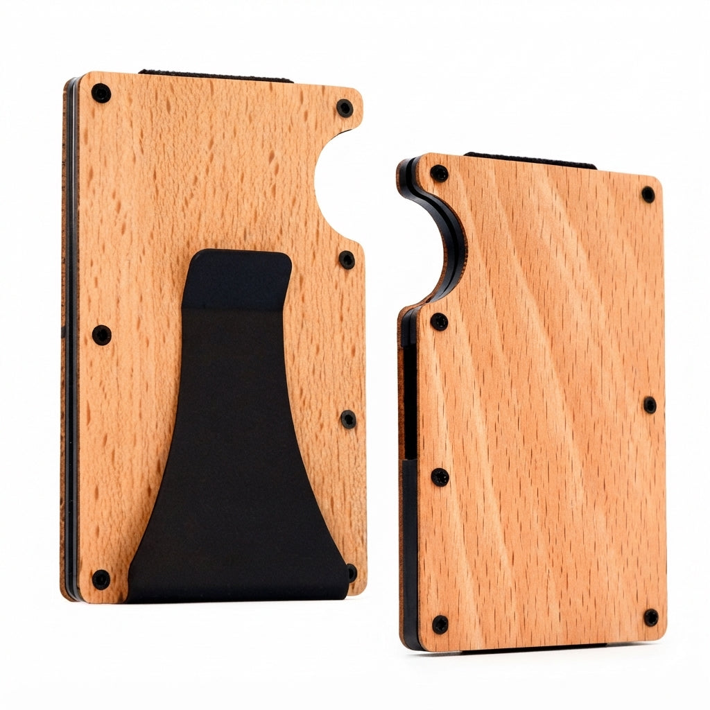 RFID-Blocking Carbon Fiber Wallet with Money Clip