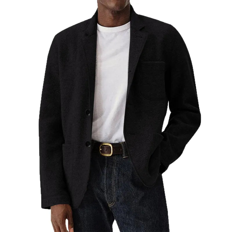 Rhys | Men’s Textured Blazer with Patch Pockets
