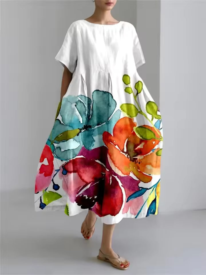 Amanda | Elegant Loose Round Neck Dress