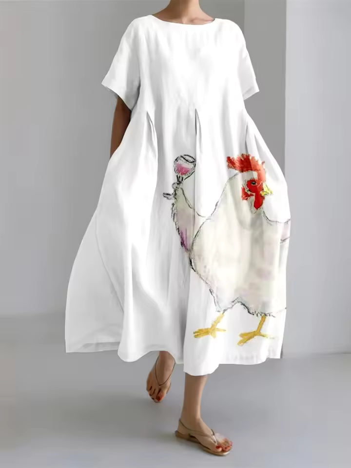 Amanda | Elegant Loose Round Neck Dress