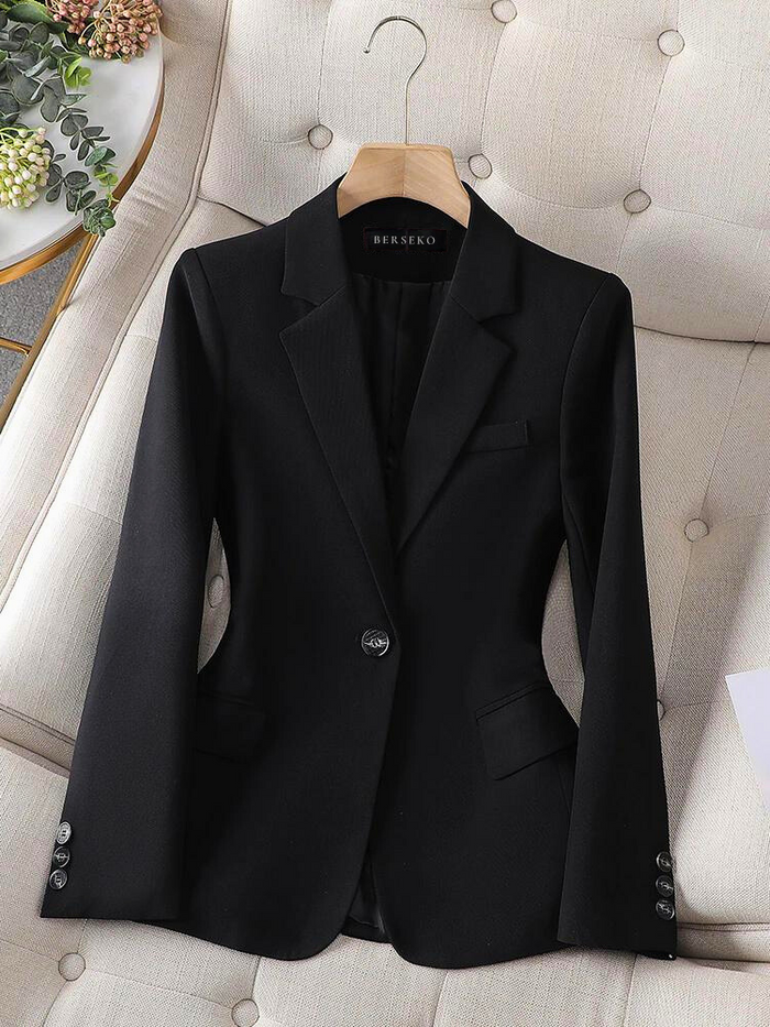 Women's Single-Button Blazer with Notch Lapel