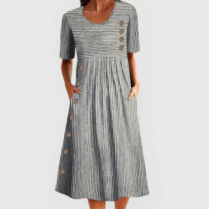 Demi | Striped Midi Dress
