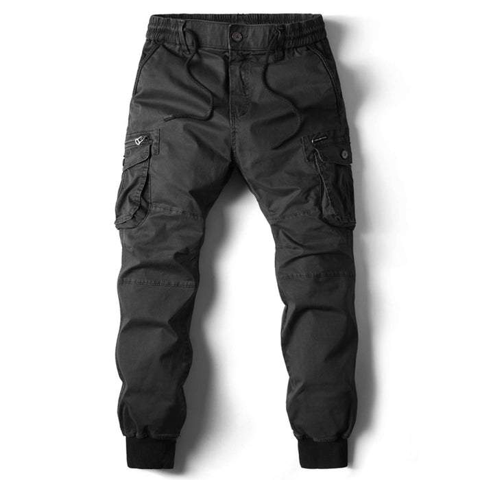 Men's Cargo Pants with Utility Pockets and Cuffed Hem