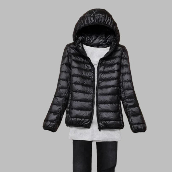 Women's Lightweight Puffer Jacket with Hood Packable
