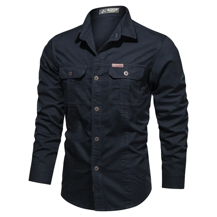 Wade | Rugged Utility Button-Up Work Shirt with Dual Chest Pockets