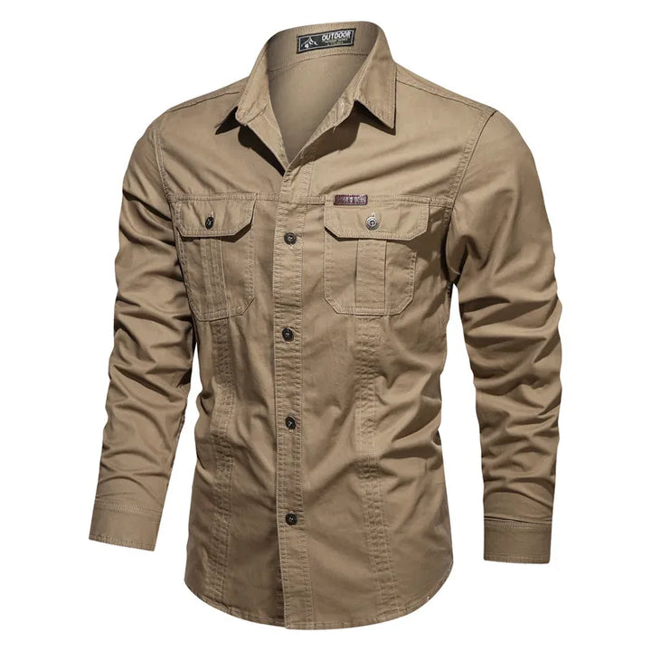 Wade | Rugged Utility Button-Up Work Shirt with Dual Chest Pockets