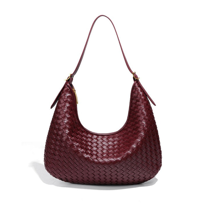 Women's Woven Hobo Bag with Zipper Closure