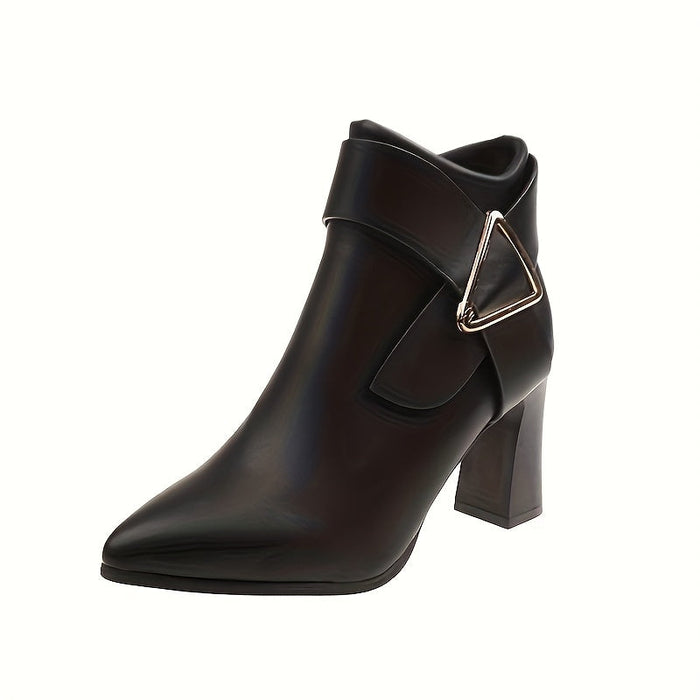 Women's Pointed-Toe Ankle Boots with Block Heel