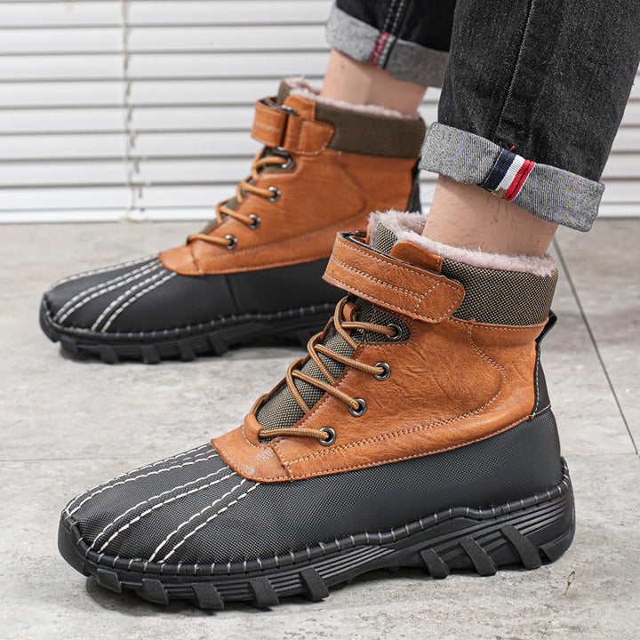 Lace-Up Winter Boots with Fleece Lining – Rubber Sole, Unisex