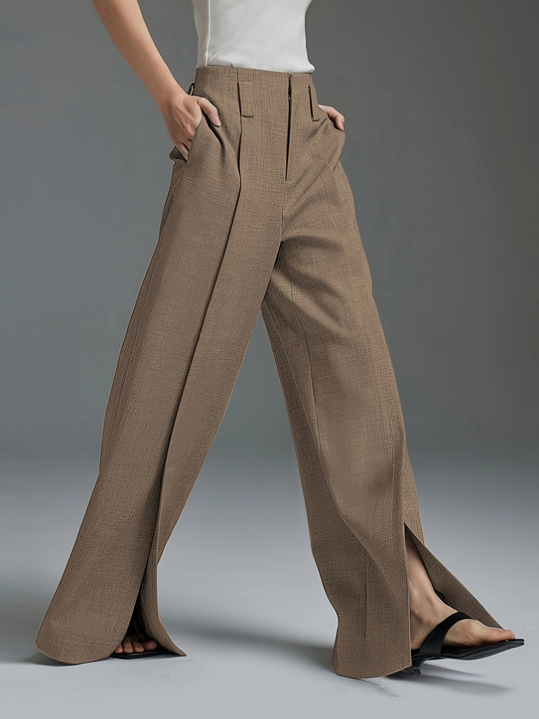 Lorraine | Wide-Leg Slit Pants