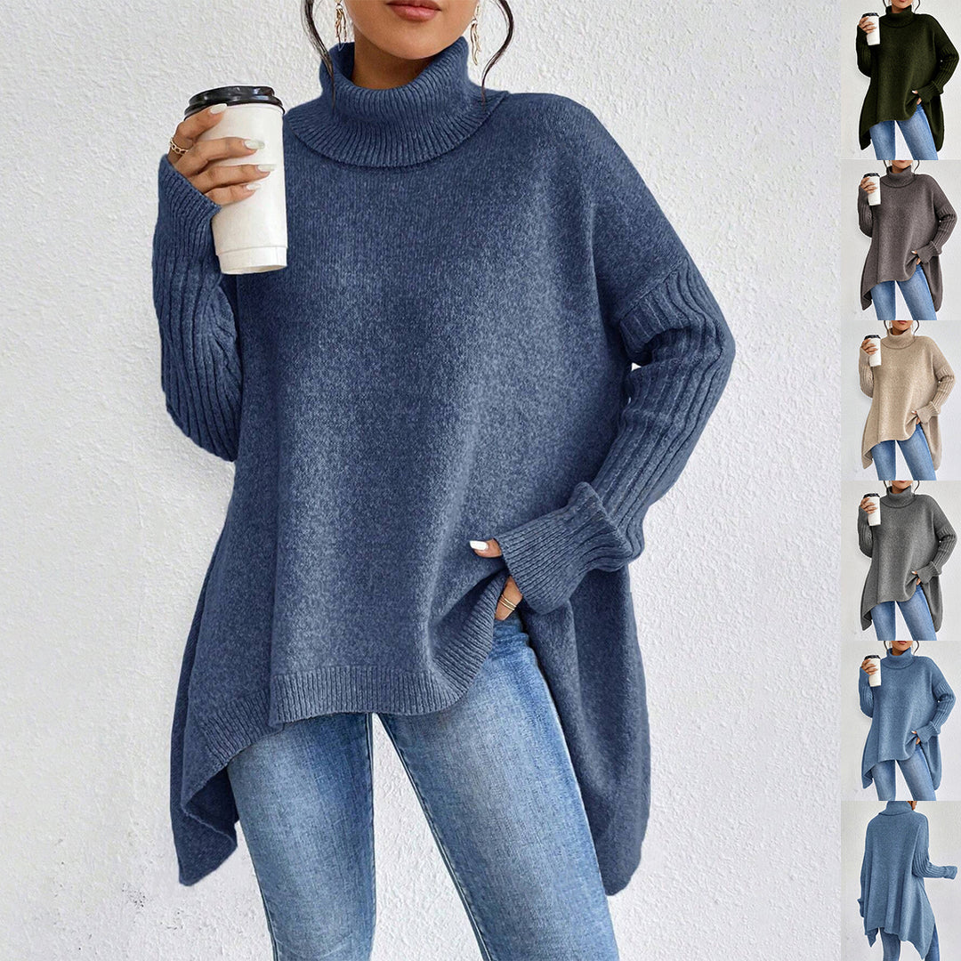Turtleneck Sweater for Women, Loose Warm Knit Pullover