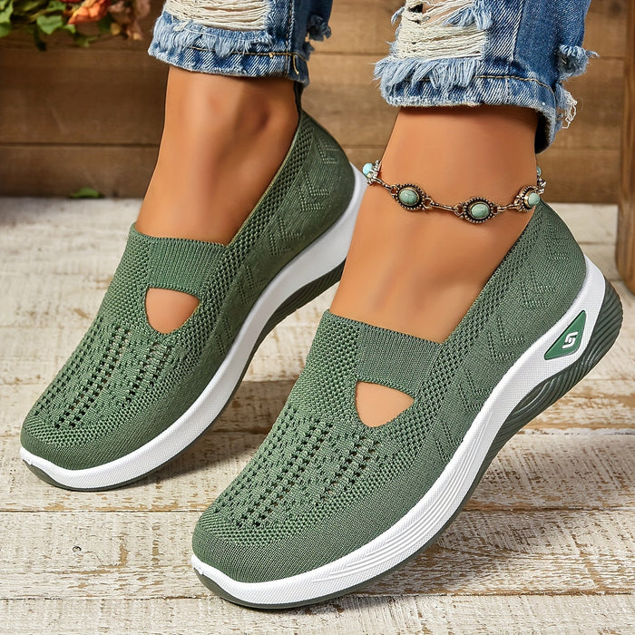 Women's Knit Slip-On Sneakers with Breathable Mesh