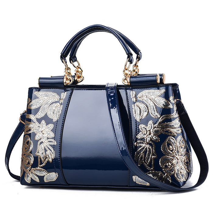 Madison | Sequin Embroidered Patent Handbag for Parties