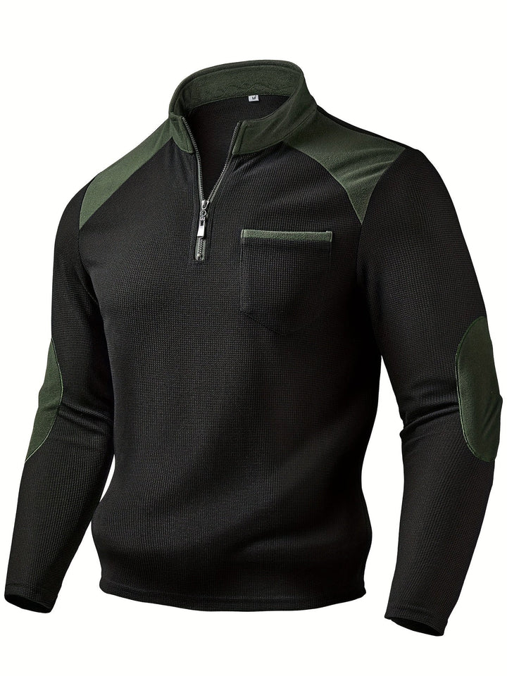 Rory | Textured color-Block Quarter-Zip Pullover