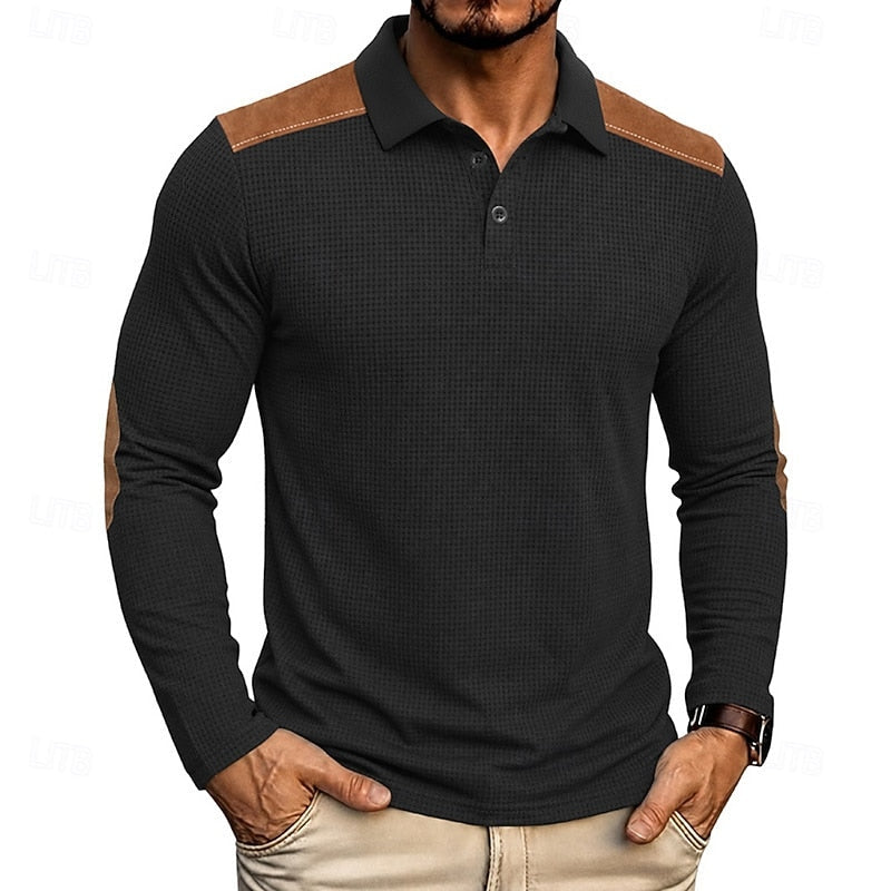 Bennett | Textured color Block Polo Shirt