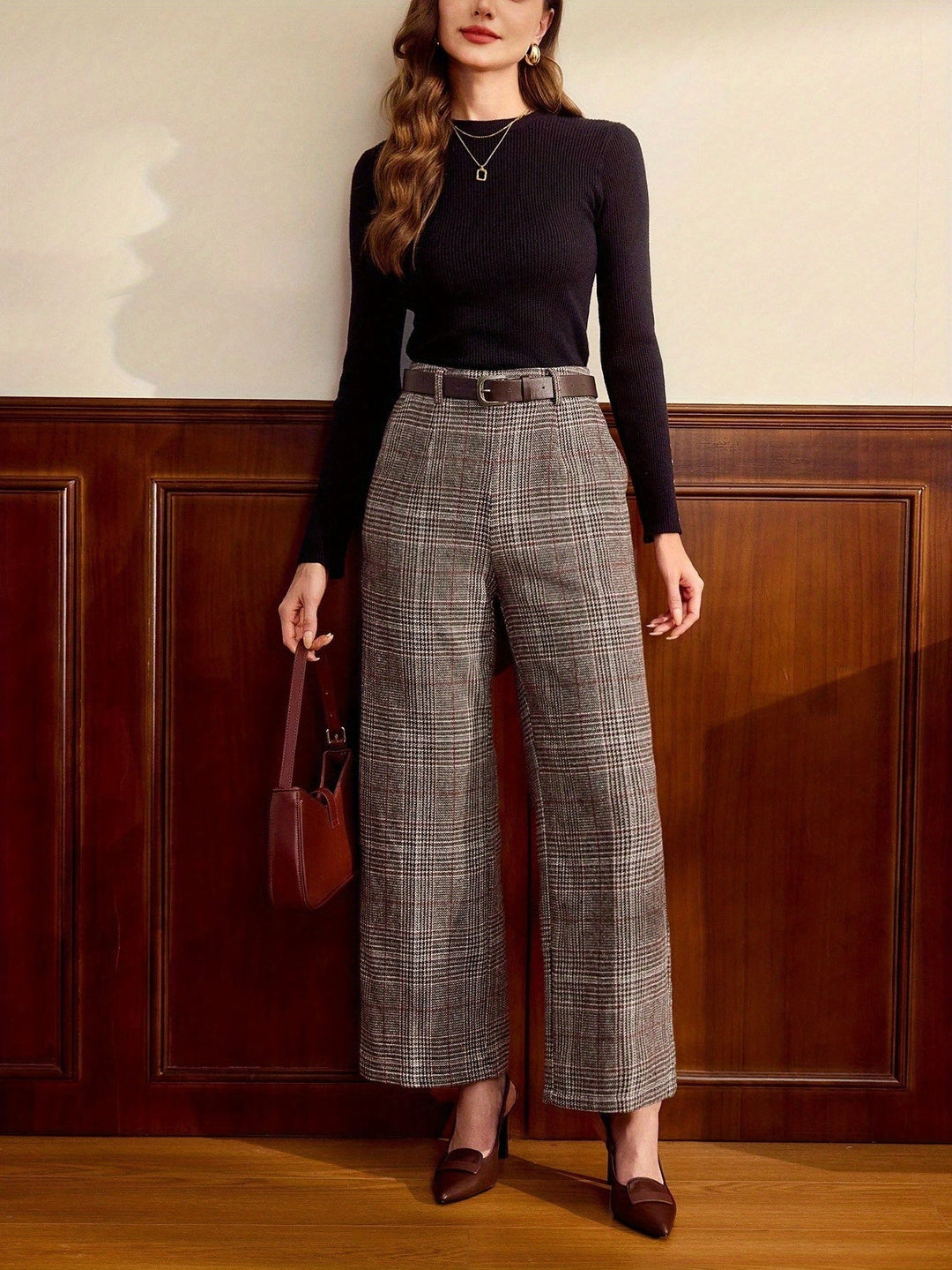 Lydia | Tailored Checked Pants